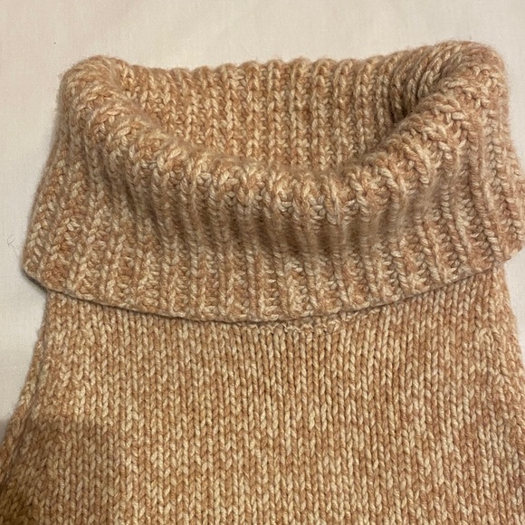 Madewell Women’s Size L Tan/White Cowl Neck Merino Wool Sweater - Picture 4 of 10